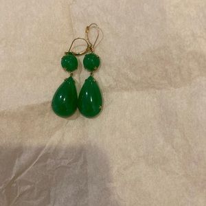 Gold and jade earrings